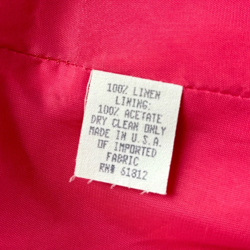Scassi Vintage‎ Linen Dress Vest Skirt Set Coral - Size 6